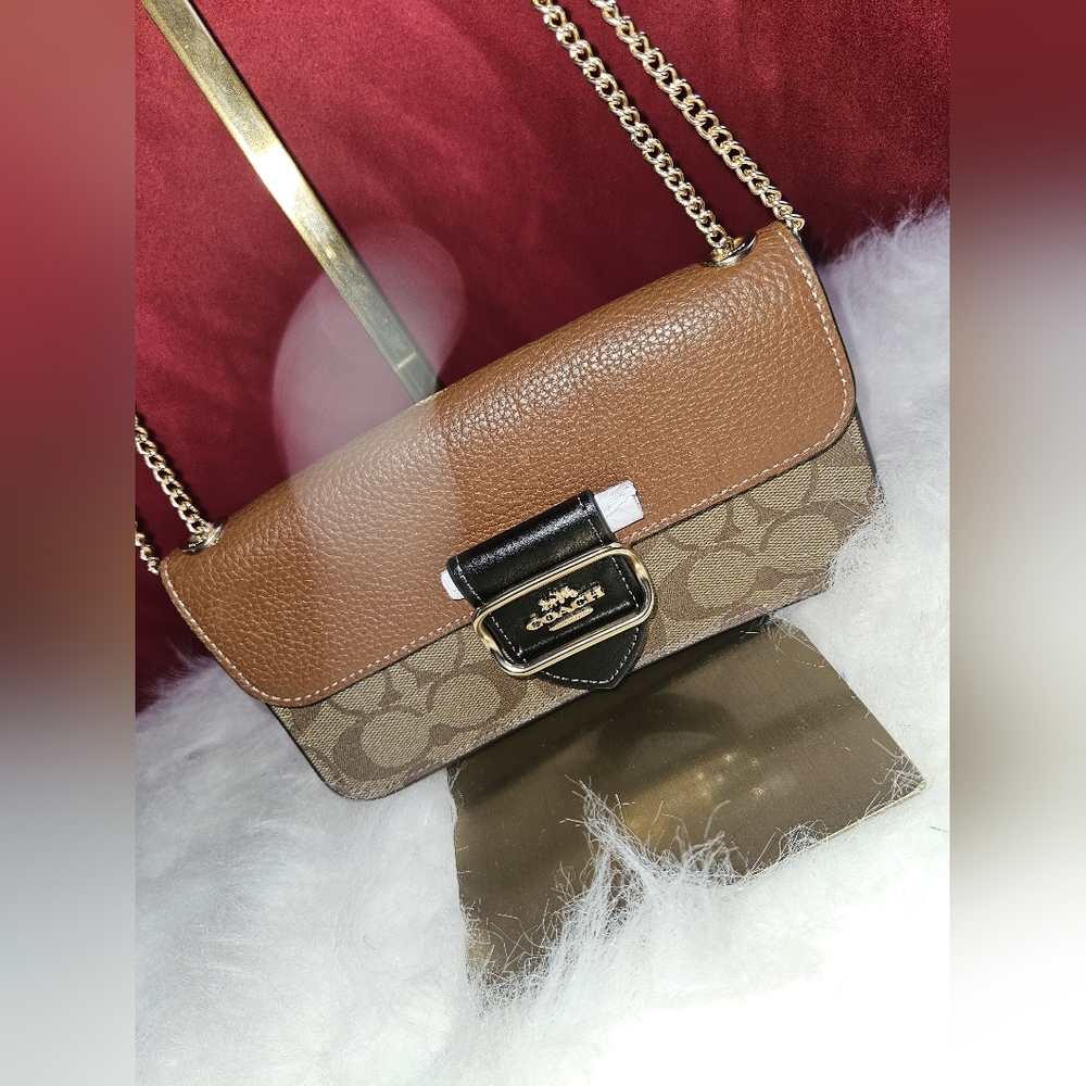 NWT Coach Small Morgan Crossbody In Colorblock Signature Canvas - Picture 4 of 6